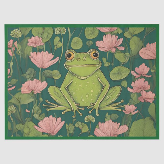 Whimsical Frog Charm Tissue Paper (Front)