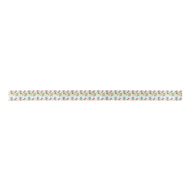 Whimsical Frog heart balloons Satin Ribbon (Front)