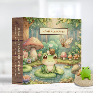 Whimsical Frog Mushroom Woodland Baby Photo Album 3 Ring Binder
