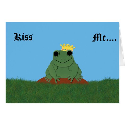 Whimsical Frog Prince with Crown Cards (Front Horizontal)