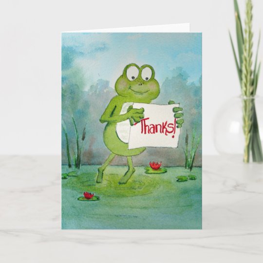 Whimsical Frog with Thanks Thank You Sign Funny | Zazzle.com