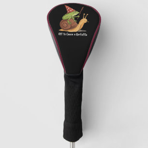 Whimsical Frog Wizard Off to Cause A Kerfuffle Golf Head Cover