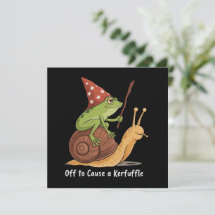 Whimsical Frog Wizard Off to Cause A Kerfuffle Invitation