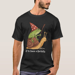 Whimsical Frog Wizard Off to Cause A Kerfuffle  T-Shirt