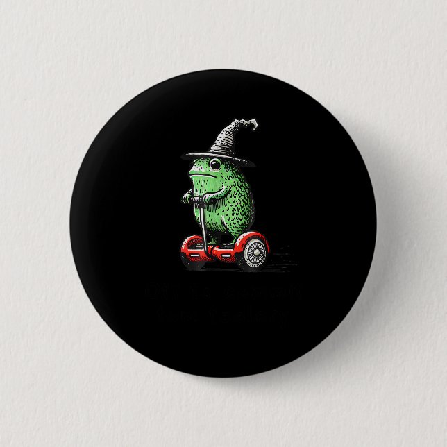 Whimsical Frog Wizard Off To Commit Tom Foolery Fr Button (Front)