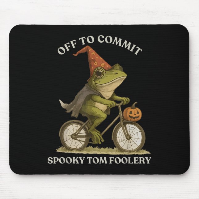 Whimsical Frog Wizard Off To Commit Tom Foolery Fr Mouse Pad (Front)