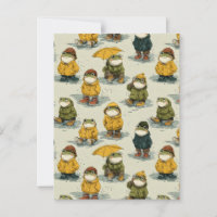Whimsical Frogs in Raincoats Pattern