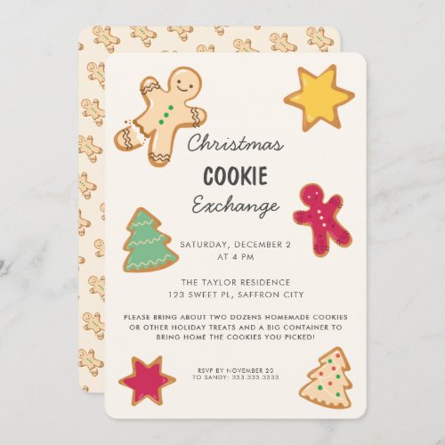 Whimsical Fun Christmas Cookie Exchange Swap Party Invitation