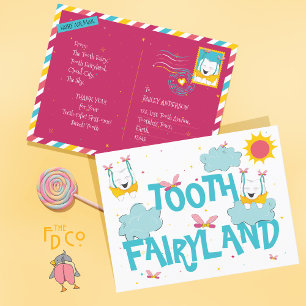 Whimsical Fun Cute Tooth Fairyland Postcard
