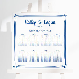 Whimsical Fun Frame Wedding 8 Table Seating Chart Foam Board