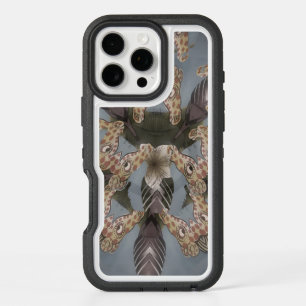 Whimsical Fun Giraffe Print Against a Sky Blue iPhone 16 Pro Max Case