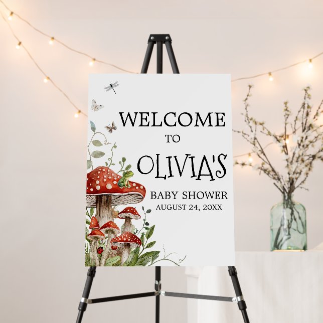 Whimsical Fungi Mushroom Fall Welcome Sign (In Situ (Stand))