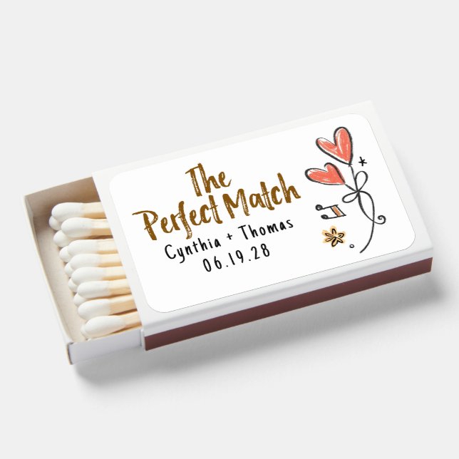 Whimsical Funky Doodles The Perfect Match Wedding (Front Open)