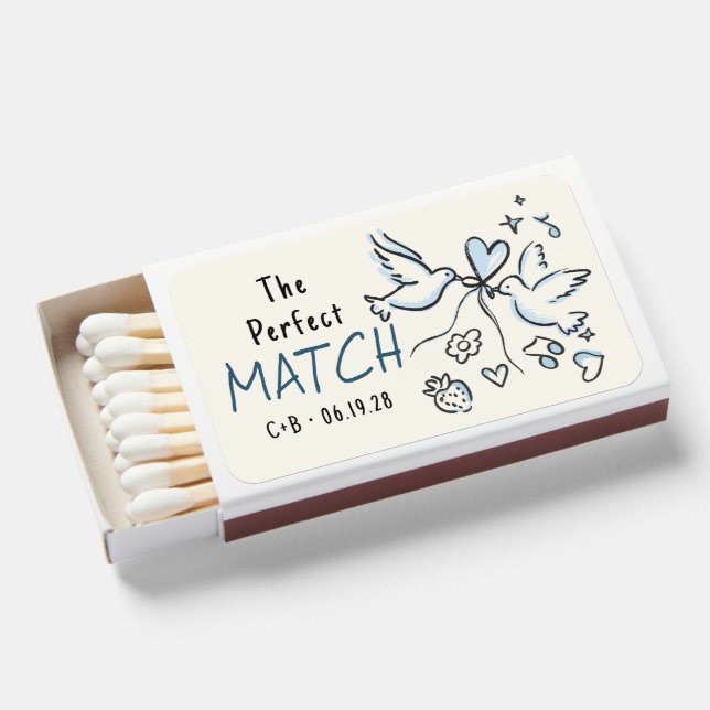 Whimsical Funky Doodles The Perfect Match Wedding (Front Open)