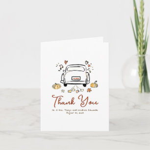 Whimsical Funky Fall Wedding Thank You Card
