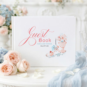 Whimsical Funky Floral Quirky Hand Drawn Wedding Guest Book