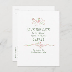 Whimsical Funky Hand Drawn Save The Date Announcement Postcard