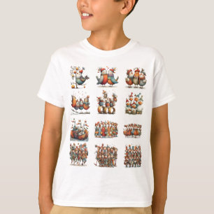 Whimsical Funny 12 Days of Christmas Boys' T-Shirt