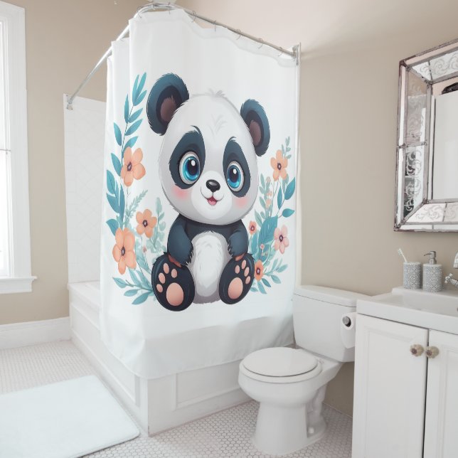 Whimsical Funny Animal Shower Curtains (In Situ)