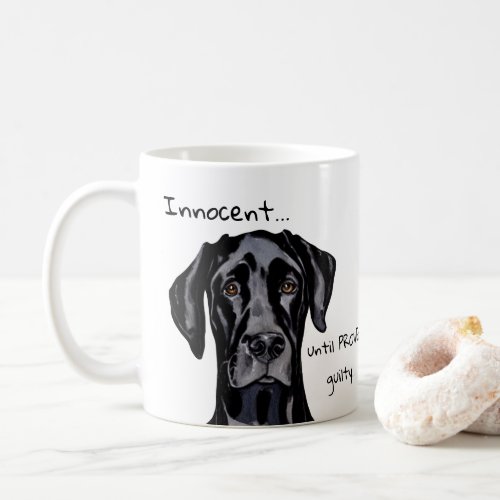 Whimsical Funny Black Great Dane Innocent Coffee Mug