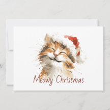 Whimsical Funny Cute Orange Meowy Christmas Cat