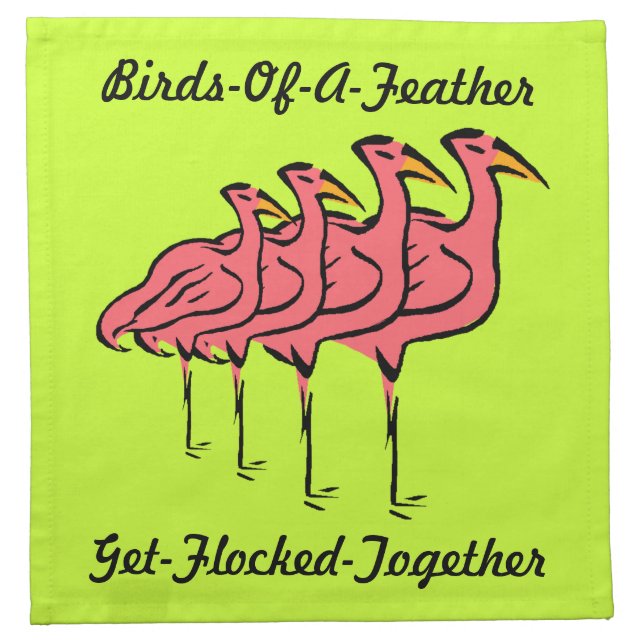 Whimsical Funny Flamingo Sayings Cocktail Napkins (Front)