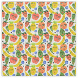 Whimsical Funny Fruit Salad Pattern Fabric