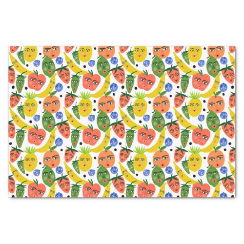 Whimsical Funny Fruit Salad Pattern Tissue Paper