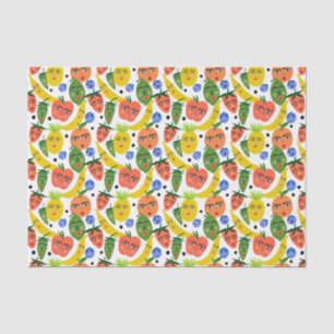 Whimsical Funny Fruit Salad Pattern Tissue Paper