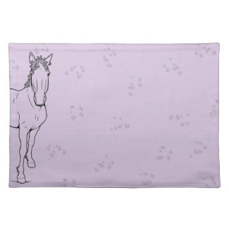 Whimsical funny horse lover equestrian gift Welcom Cloth Placemat