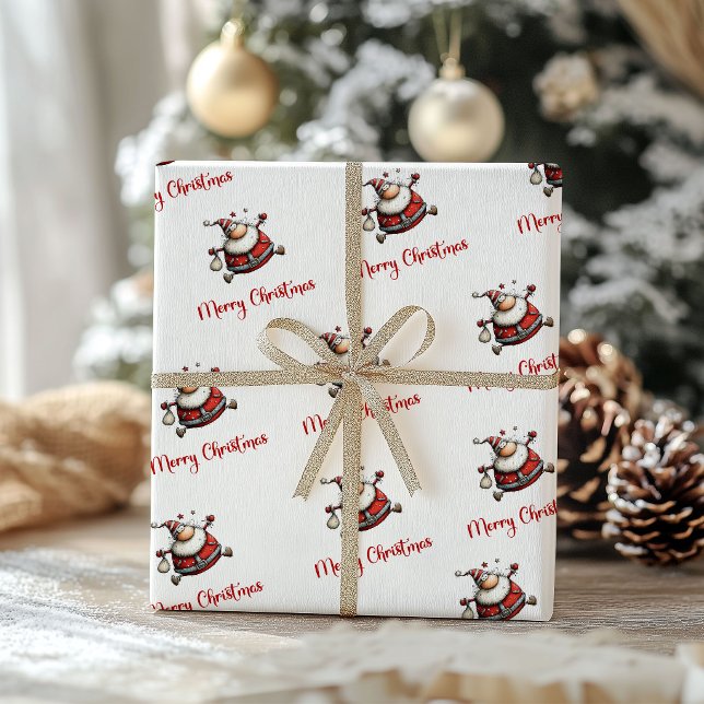 Whimsical Funny Santa Claus Humor Wrapping Paper (Whimsical Funny Santa Claus Humor Wrapping Paper)