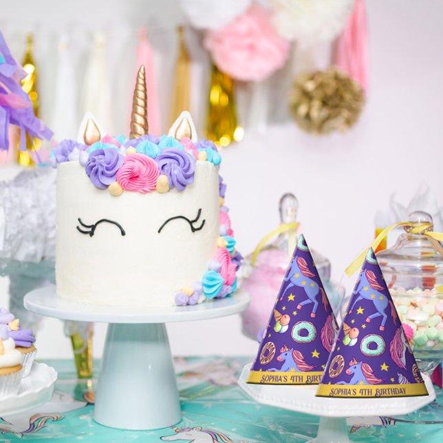 Whimsical Fusion of Unicorns, Donuts, Ice Cream Party Hat (Creator Uploaded)