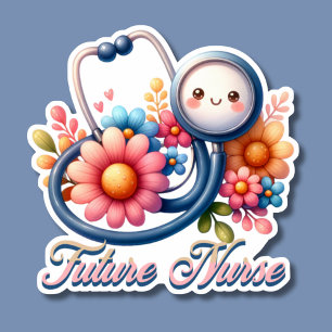 Whimsical Future Nurse Waterproof Sticker