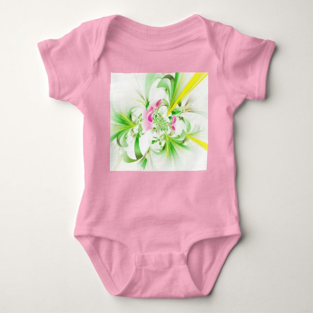 Whimsical Garden Abstract Baby Bodysuit (Front)