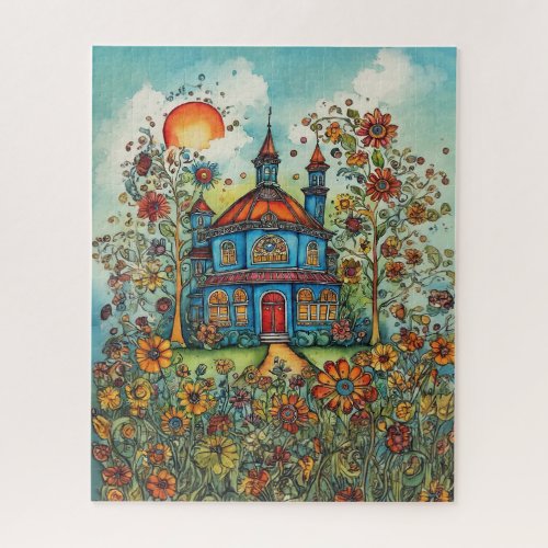 Whimsical Garden Cottage Jigsaw Puzzle