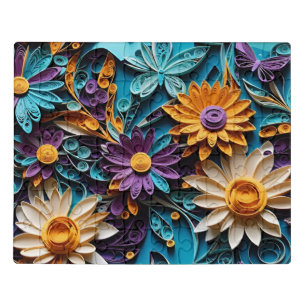Whimsical Garden Delight: Quilled Floral Paper Art Jigsaw Puzzle