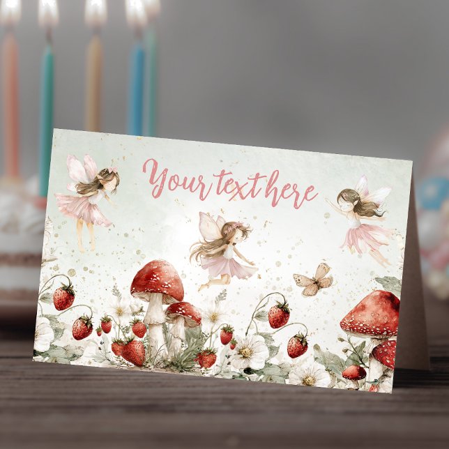 whimsical garden fairies birthday Food Tent  Place Card (Creator Uploaded)