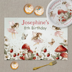 whimsical garden fairies birthday paper placemat