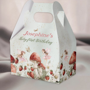 whimsical garden fairy first birthday custom favor boxes