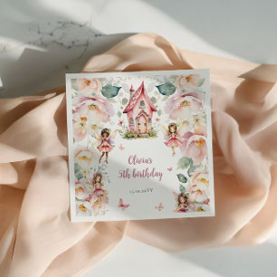 Whimsical Garden Fairy Tea Party Girls Birthday Napkins