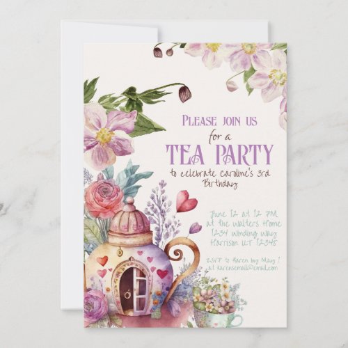 Whimsical Garden Fairytale Tea Party Invitation