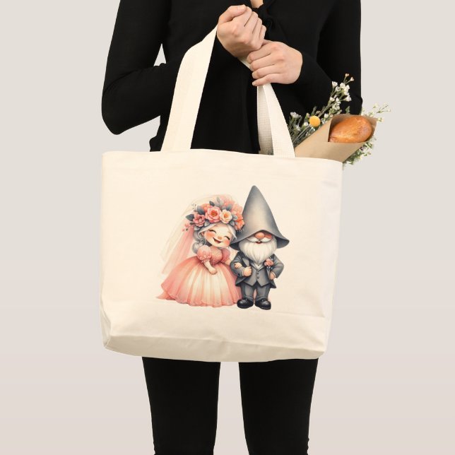 Whimsical Garden Gnome Wedding Tote Bag Gift (Front (Product))