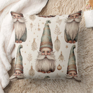Whimsical Garden Gnomes & Botanical (1) Throw Pillow