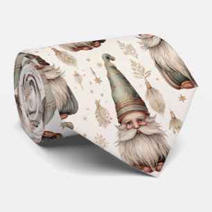 Whimsical Garden Gnomes & Botanical Neck Tie