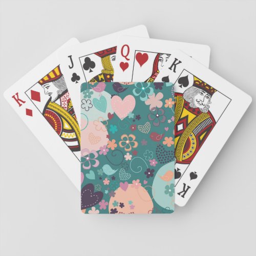 Whimsical Garden in Bright Pastel Colors Bicycle P Playing Cards