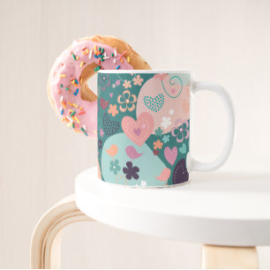 Whimsical Garden in Bright Pastel Colors Coffee Mu Mug