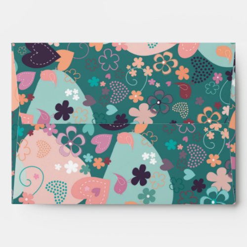 Whimsical Garden in Bright Pastel Colors Envelope