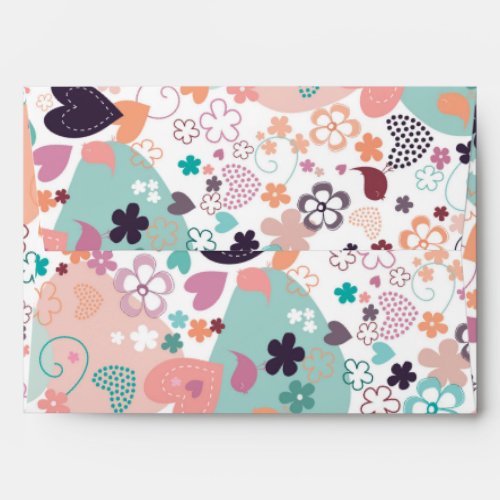 Whimsical Garden in Bright Pastel Colors Envelope