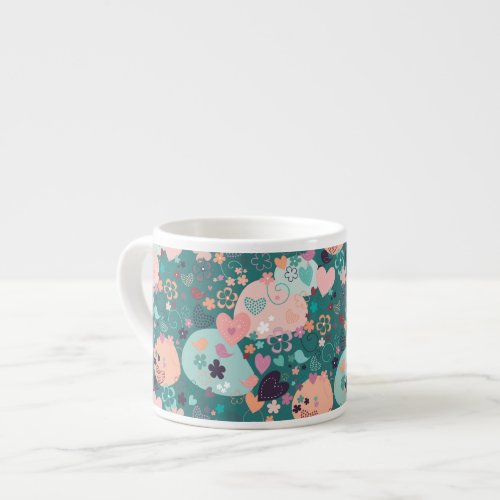 Whimsical Garden in Bright Pastel Colors Espresso  Espresso Cup