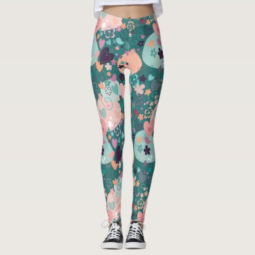 Whimsical Garden in Bright Pastel Colors Pacifier  Leggings